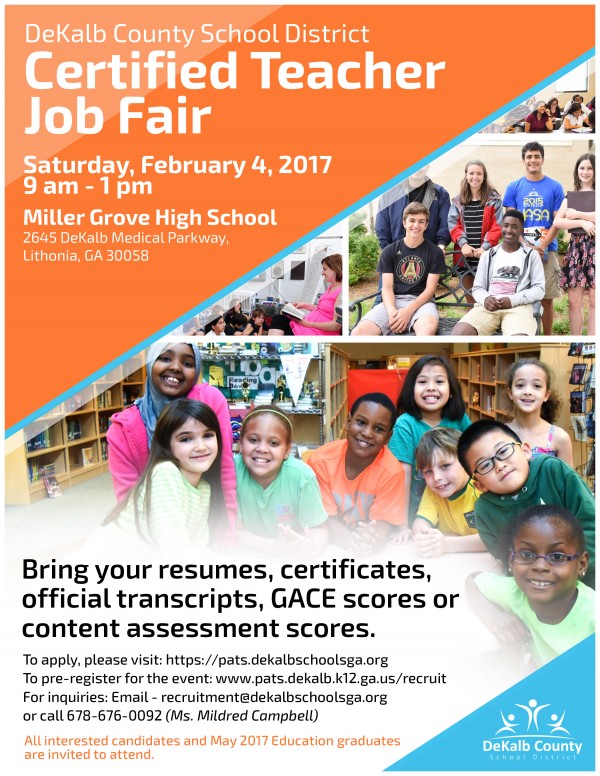Certified Teachers Job Fair DeKalb County School District