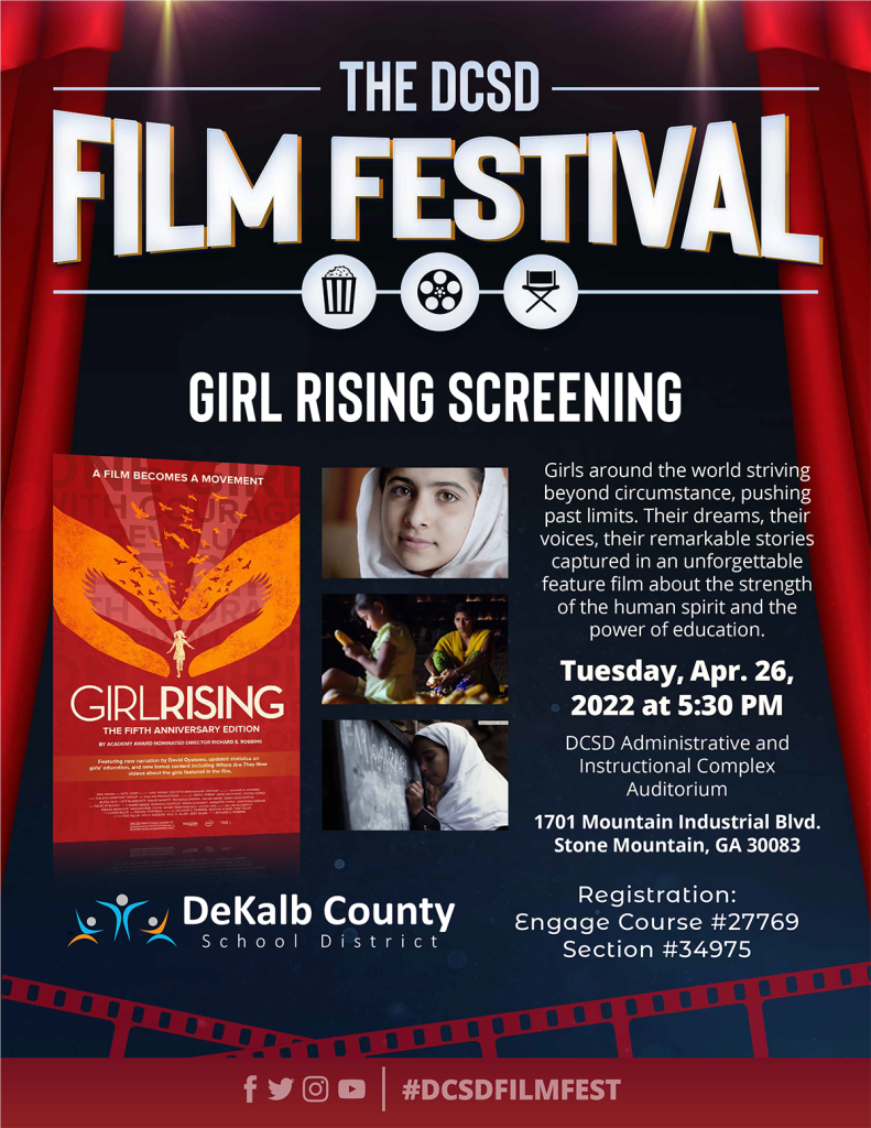 2022 film festival flyer for girl rising