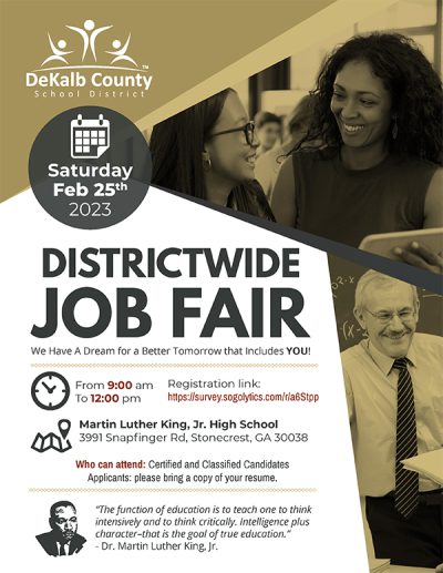 DCSD Hosts Job Fair This Saturday – DeKalb County School District